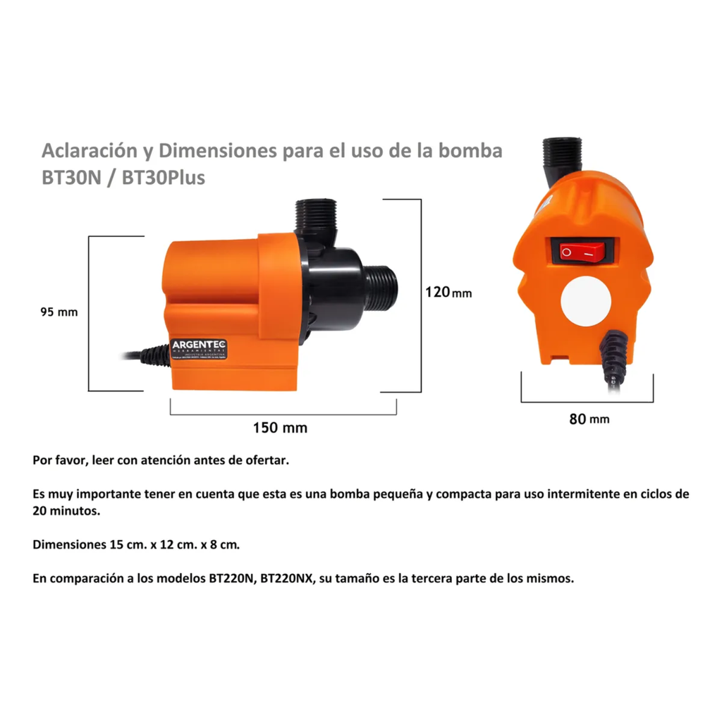 Bomba Plastica 30w con carcasa 3