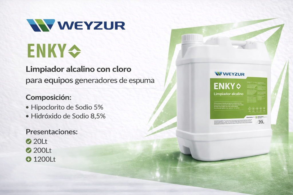 [ENKY-ALCNOCLO-24kg] ENKY Weizur Limpiador Alcalino Clorado (24Kg)