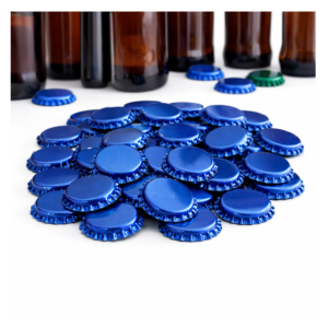 Chapitas azules 26mm para embotellar cerveza artesanal en botella de vidrio