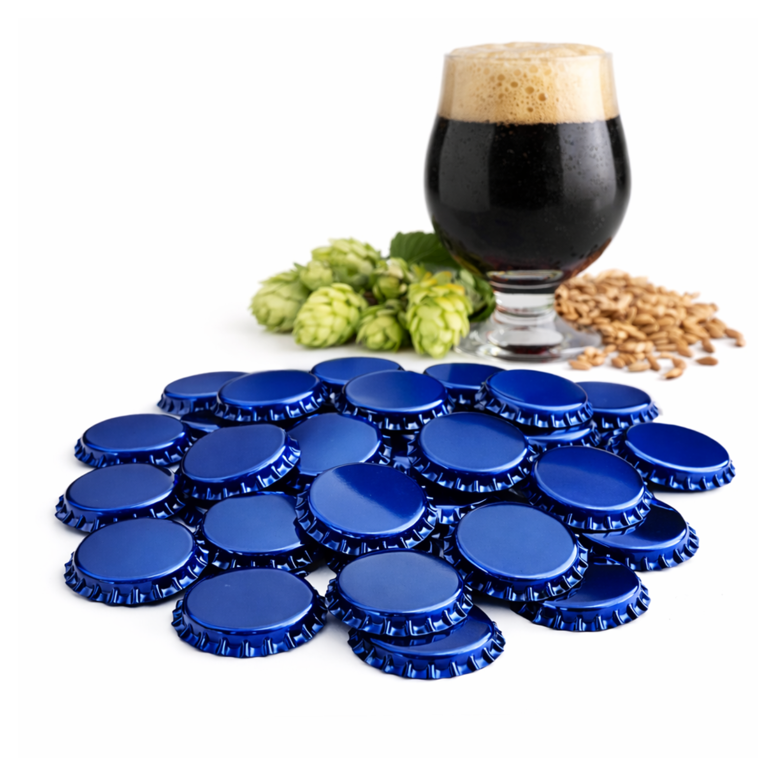 Azul 2Tapa corona azul lisa 1 Tapas corona azules para botellas 330 355 500 ml de vidrio