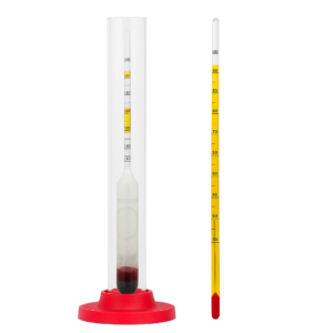 Kit densimetro, probeta y termometro.