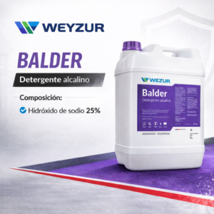 Bidón Balder Weyzur limpiador alcalino concentrado para limpieza de sistemas CIP e industria alimenticia y cervecera