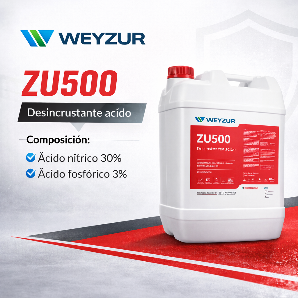 ZU500 Weyzur – Desincrustante alcalino ultra fuerte industria Bidón ZU500 Weyzur desincrustante alcalino concentrado para limpieza industrial y sistemas CIP