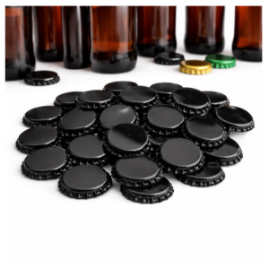 Tapas corona negras 26 mm para botellas de cerveza artesanal Chapitas negras 26mm para embotellar cerveza artesanal en botella de vidrio Tapa corona negra 26 mm para botella de vidrio cierre tipo corona Pack de tapas corona negras 26mm para homebrew y cervecería artesanal Tapas corona negras vista superior detalle de cierre y terminación Tapas corona negras detalle interior y sellado para botella de vidrio Tapas para botella tipo corona color negro 26mm para embotellado Chapitas negras para botellas de cerveza compatibles con tapas corona 26 mm Tapas corona negras para botellas 330 355 500 ml de vidrio Tapas corona negras para cerveza artesanal pack para embotellar