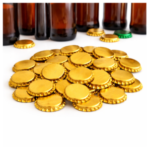 Tapas corona doradas 26 mm para botellas de cerveza artesanal
