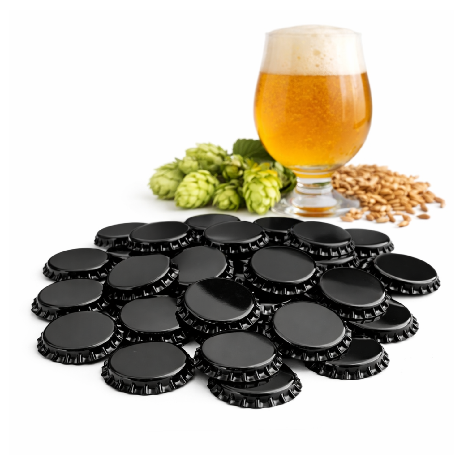 Tapa corona lisa negra Tapas corona negras 26 mm para botellas de cerveza artesanal Chapitas negras 26mm para embotellar cerveza artesanal en botella de vidrio Tapa corona negra 26 mm para botella de vidrio cierre tipo corona Pack de tapas corona negras 26mm para homebrew y cervecería artesanal Tapas corona negras vista superior detalle de cierre y terminación Tapas corona negras detalle interior y sellado para botella de vidrio Tapas para botella tipo corona color negro 26mm para embotellado Chapitas negras para botellas de cerveza compatibles con tapas corona 26 mm Tapas corona negras para botellas 330 355 500 ml de vidrio Tapas corona negras para cerveza artesanal pack para embotellar