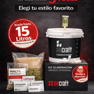 Hacé tu Cerveza Artesanal 3 Veces – Kit Completo con Fermentador Reutilizable