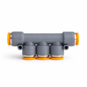 Racor Distribuidor 5 Salidas Push In para Manguera 8mm / 10mm | Cerveza Artesanal, CO₂ y Sistemas Neumáticos