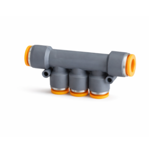 Racor Distribuidor 5 Salidas Push In para Manguera 8mm / 10mm | Cerveza Artesanal, CO₂ y Sistemas Neumáticos