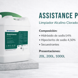 Limpiador alcalino clorado industrial Assistance Plus de alta potencia para limpieza y desinfección en industria alimenticia