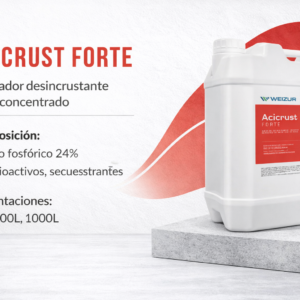 Desincrustante ácido industrial Acicrust Forte para eliminación de incrustaciones minerales severas 20lt