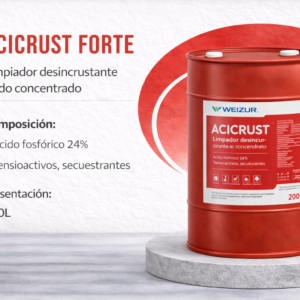 Desincrustante ácido industrial Acicrust Forte para eliminación de incrustaciones minerales severas 200lt