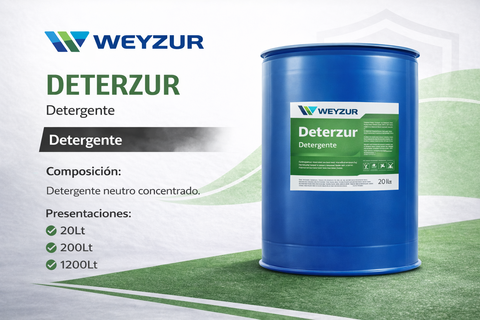 Deterzur detergente neutro concentrado 200 Detergente neutro concentrado Deterzur industrial bidón 20l0t