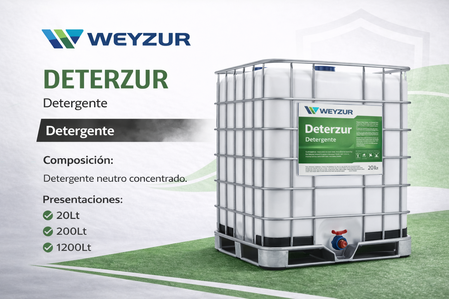 Deterzur detergente neutro concentrado 1200 Detergente neutro concentrado Deterzur industrial bidón 20lt 1200