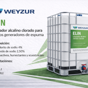 Limpiador alcalino clorado Elin industrial espuma activa desinfección 1200lt