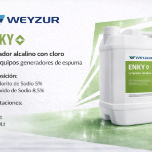 Limpiador alcalino clorado Enky industrial alta potencia desinfección 20lt