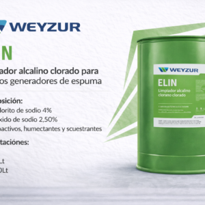 Limpiador alcalino clorado Elin industrial espuma activa desinfección 200lt