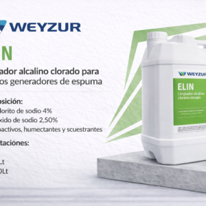 Limpiador alcalino clorado Elin industrial espuma activa desinfección 20lt