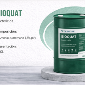 Desinfectante bactericida Bioquat con amonio cuaternario para sanitización en industria alimenticia y comercios 200lt