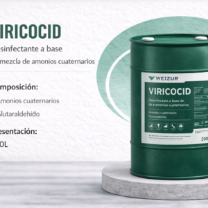 Desinfectante industrial Viricocid virucida bactericida fungicida para sanitización en procesos críticos 200lt